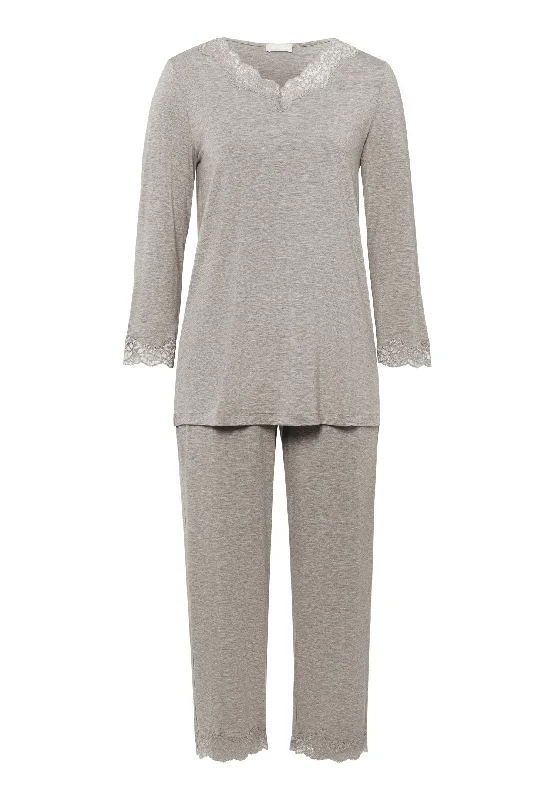 Natural Elegance 3/4 Sleeve Pajama Set | Grey Melange 74952-958