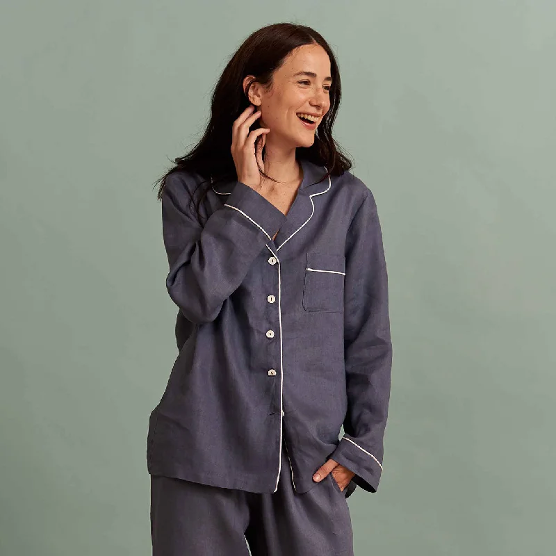 Blueberry Linen Pyjama Trouser Set