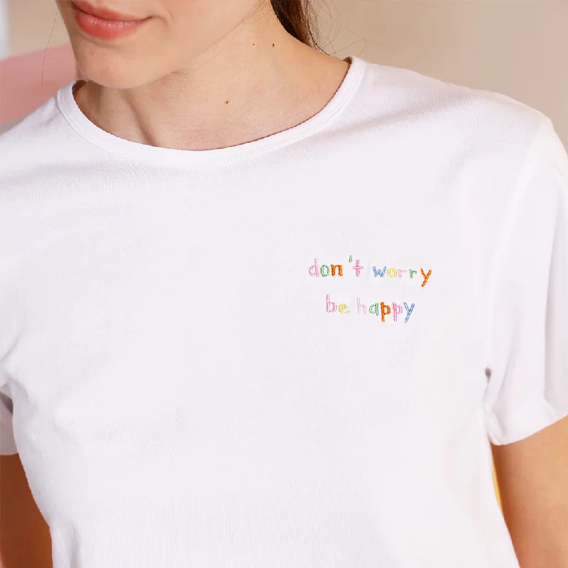 Rainbow Rope Embroidered T-shirt & Cotton Pyjama for Women's