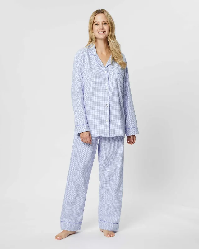 Women's Brushed Cotton Pyjamas - Willet Blue