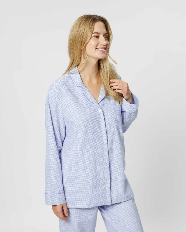 Women's Brushed Cotton Pyjamas - Willet Blue