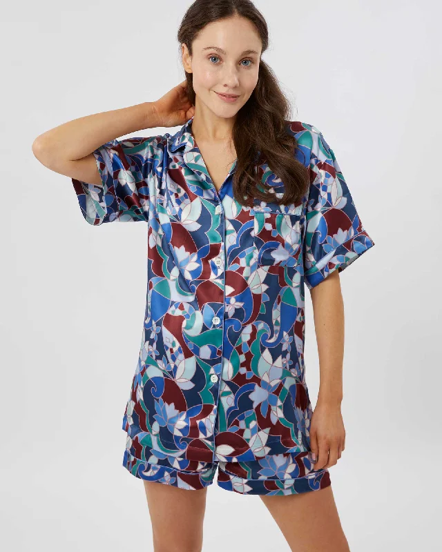 Women's Short Silk Pyjamas - Chow's Paisley