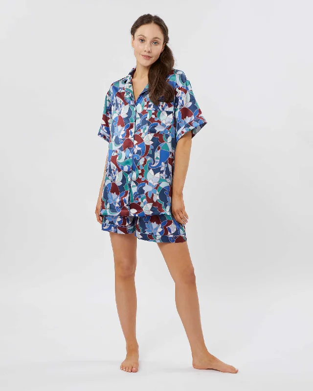 Women's Short Silk Pyjamas - Chow's Paisley