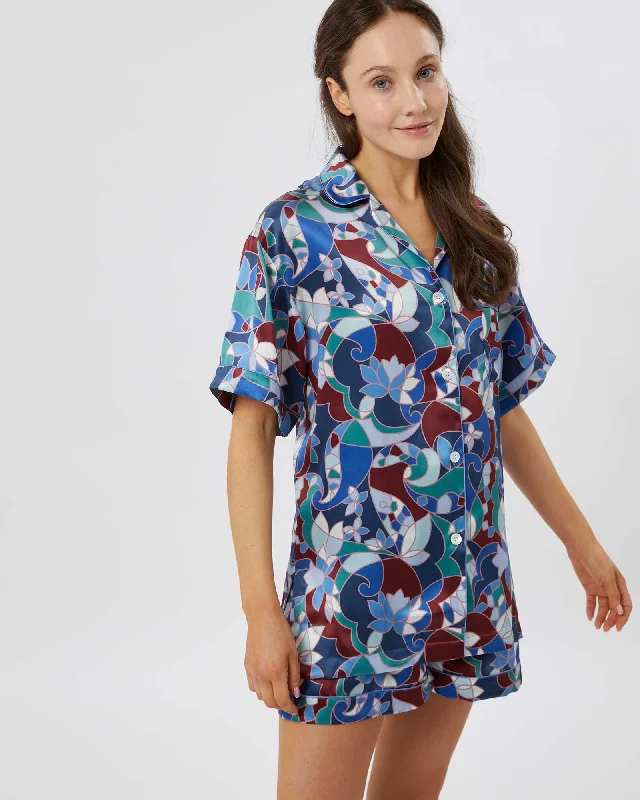 Women's Short Silk Pyjamas - Chow's Paisley