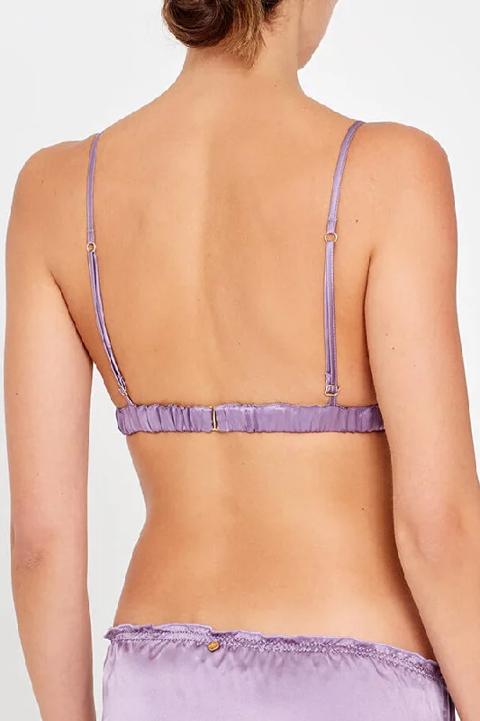 Coquette Lavender Silk and Lace Bralette