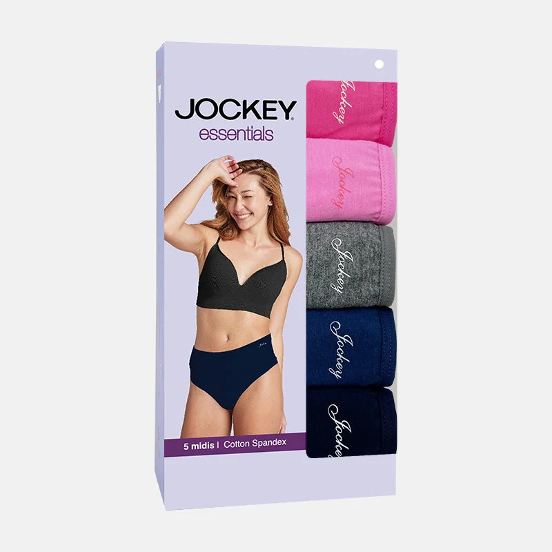 Jockey® 5pcs Ladies' Midi Panties | Cotton Spandex | Essential | JLU308624AS1