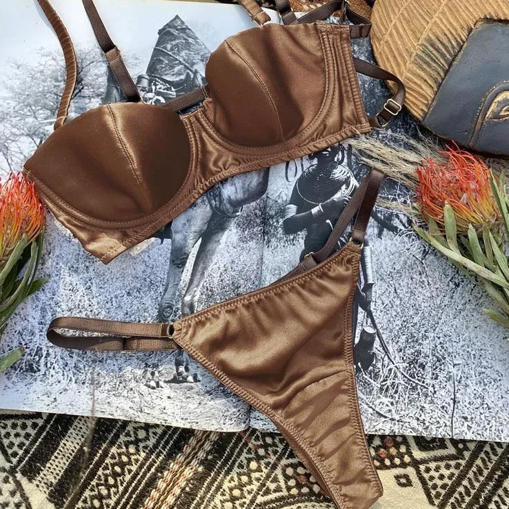 Ma'at Bronze Silk Thong