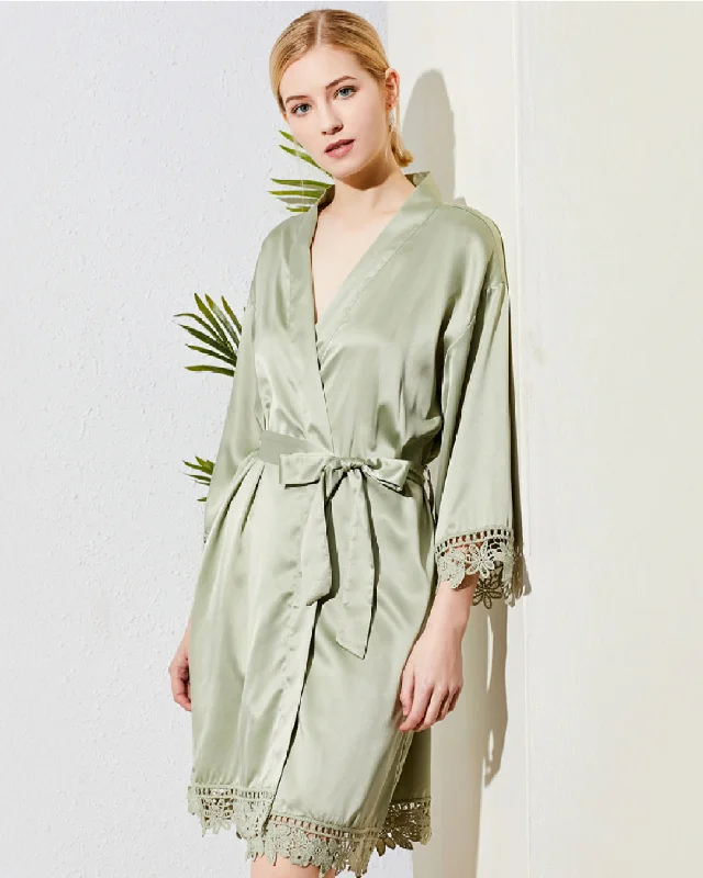 Silky Lace Robe W/Name, Title and Date