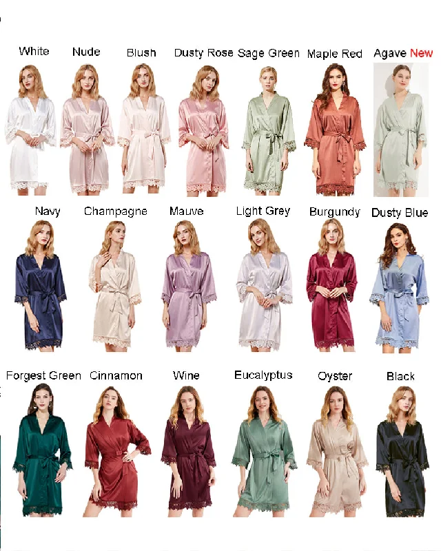 Silky Lace Robe W/Name, Title and Date