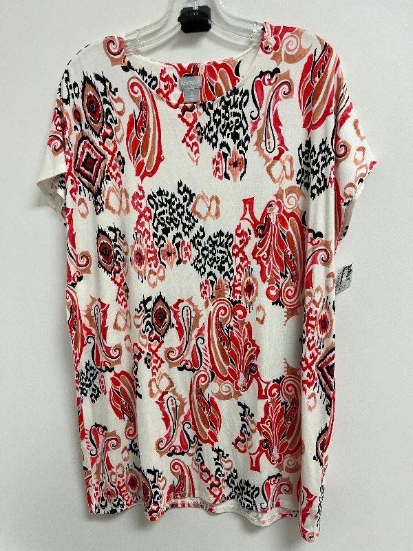 Cream Top Short Sleeve Chicos, Size L