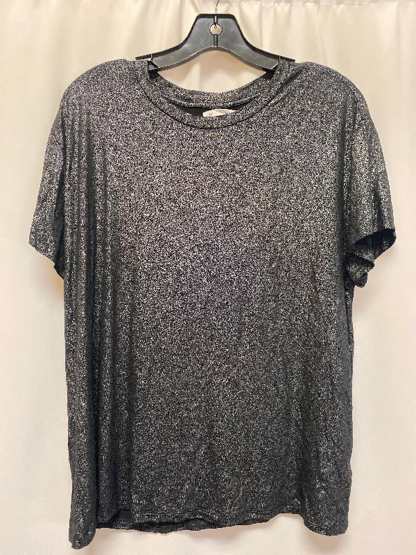 Grey Top Short Sleeve Clothes Mentor, Size L