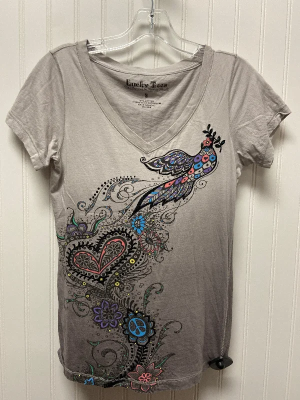 Grey Top Short Sleeve Clothes Mentor, Size S