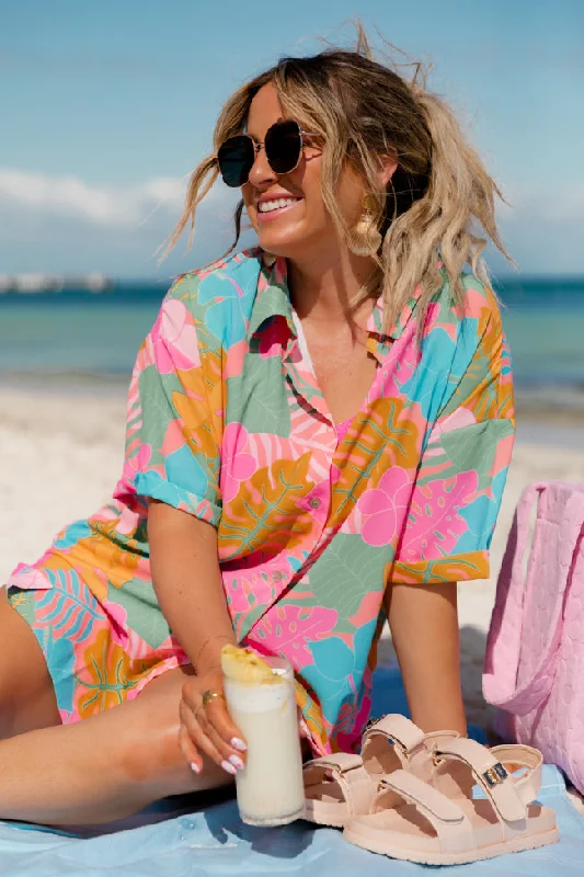 Kabana Krew Bold Tropical Button Up Shirt