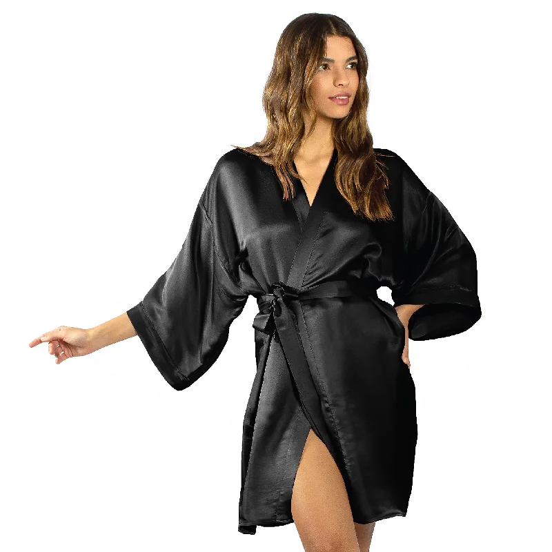 Luxury Artisan Silk Kimono Robes For Women, Short, Washable Natural Mulberry Silk