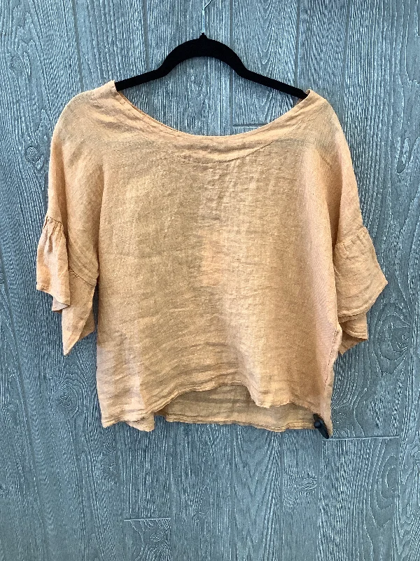 Orange Top Short Sleeve Clothes Mentor, Size L