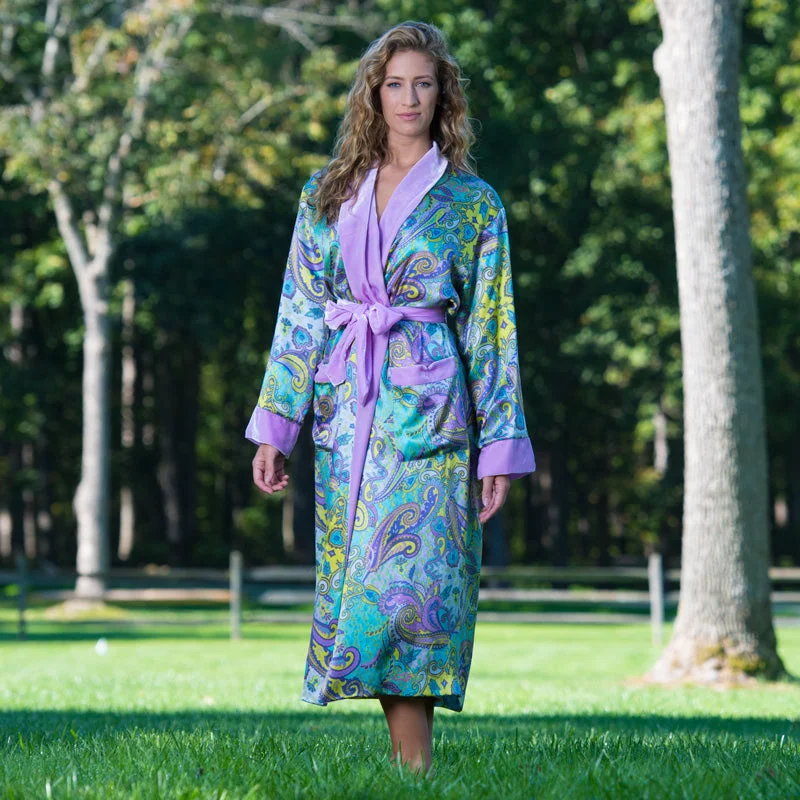 Luxury Dressing Gown | Paisley Haze Robe | SoffiaB