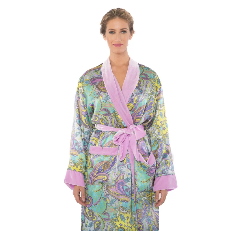 Luxury Dressing Gown | Paisley Haze Robe | SoffiaB