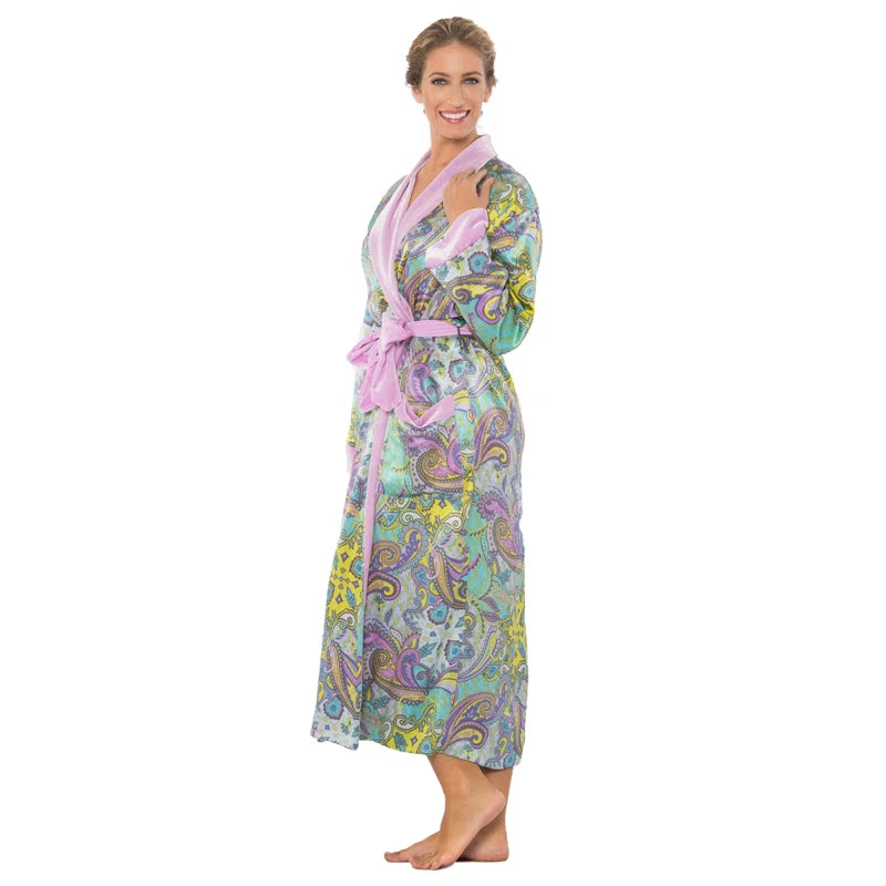 Luxury Dressing Gown | Paisley Haze Robe | SoffiaB