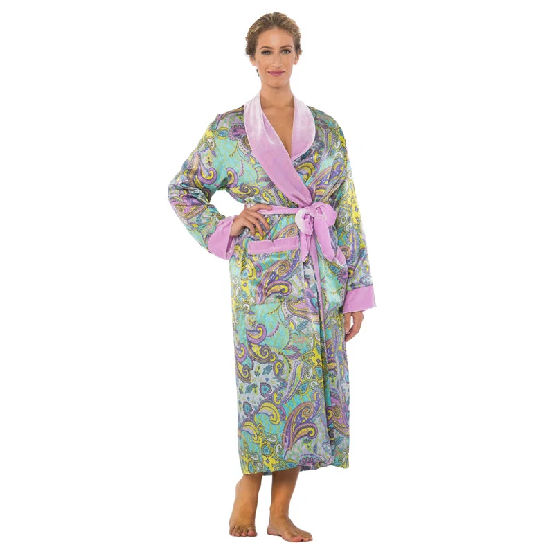 Luxury Dressing Gown | Paisley Haze Robe | SoffiaB