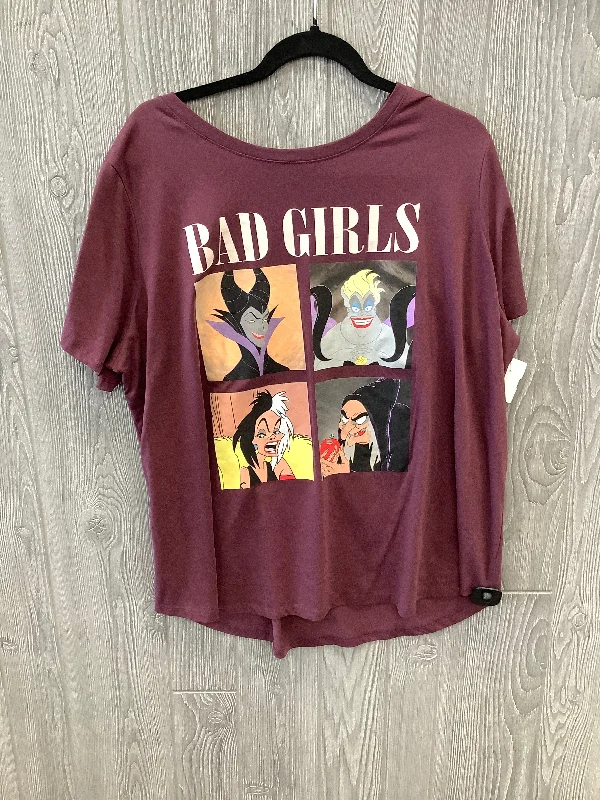 Purple Top Short Sleeve Walt Disney, Size 2x