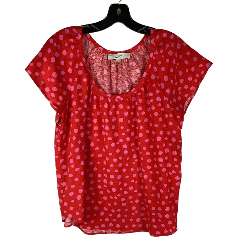 Red Top Short Sleeve Loft, Size M