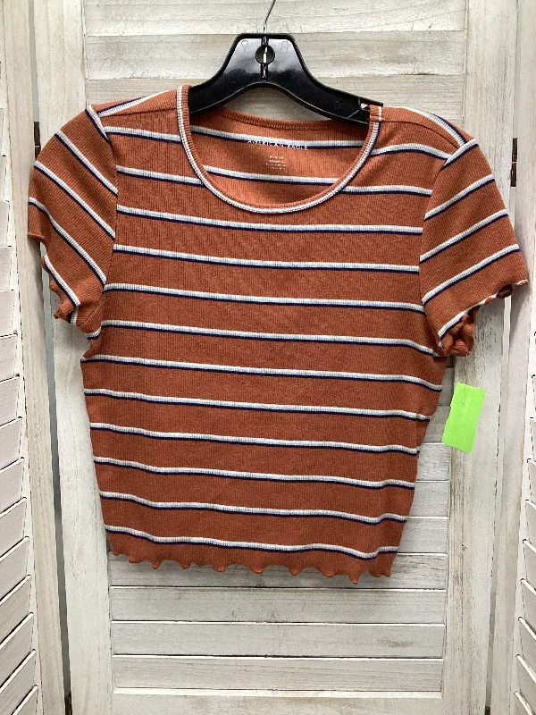 Striped Pattern Top Short Sleeve Basic American Eagle, Size M