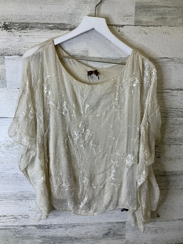 Tan Top Short Sleeve Clothes Mentor, Size M