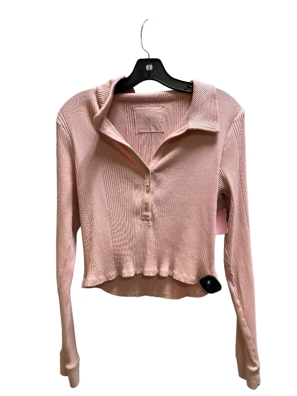 Top Long Sleeve By Aerie In Pink, Size: Xl