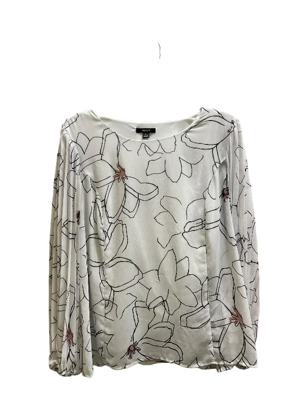 Top Long Sleeve By Alfani In White, Size: L