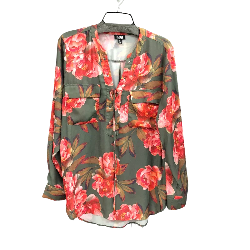 Top Long Sleeve By Ana In Floral Print, Size: Xl