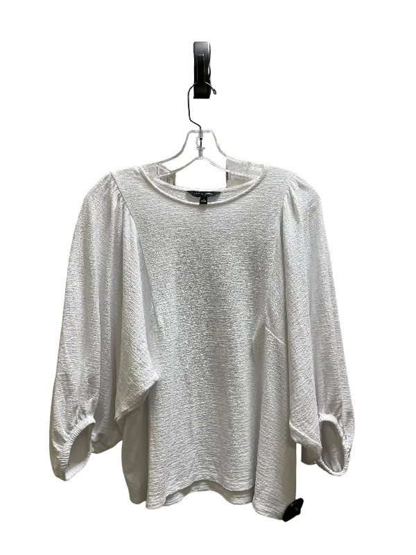 Top Long Sleeve By Banana Republic In White, Size: S