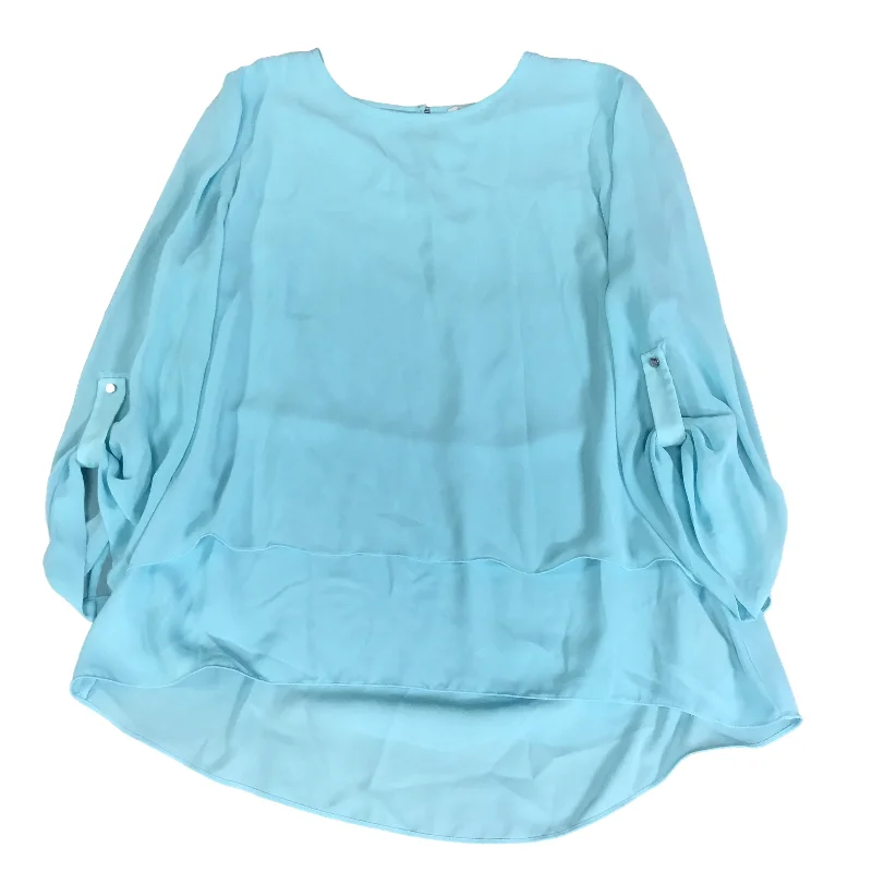 Top Long Sleeve By Chaus In Baby Blue, Size: L