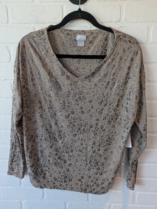 Top Long Sleeve By Chicos In Brown, Size: M