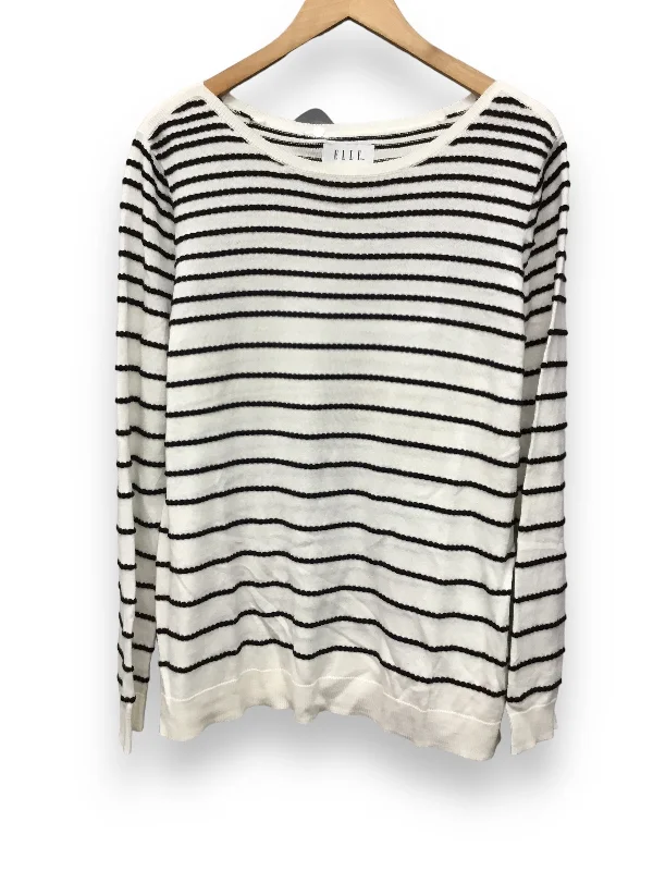 Top Long Sleeve By Elle In Striped Pattern, Size: Xl