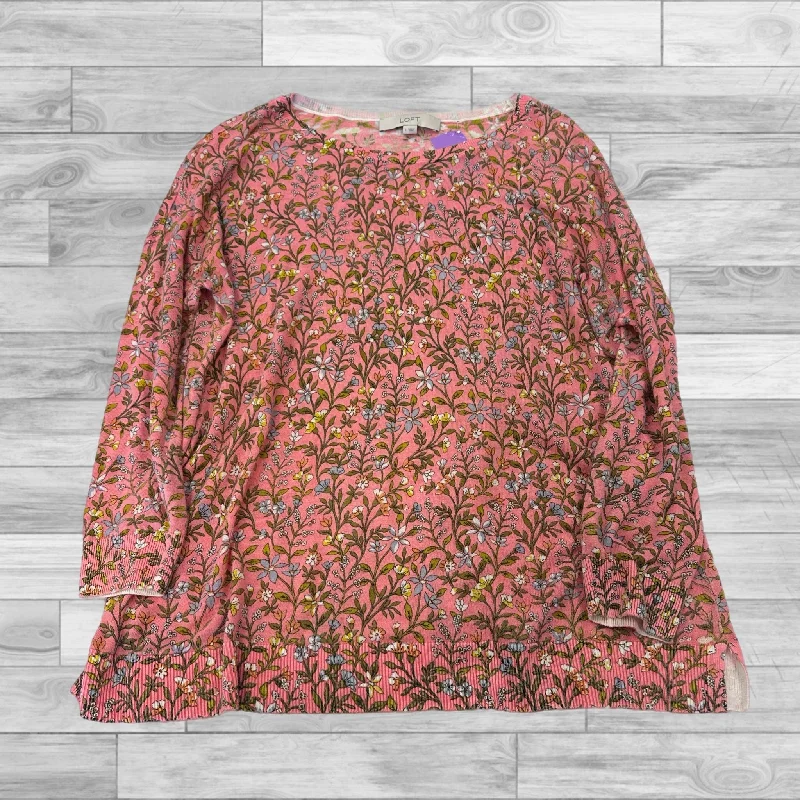 Top Long Sleeve By Loft In Pink, Size: L