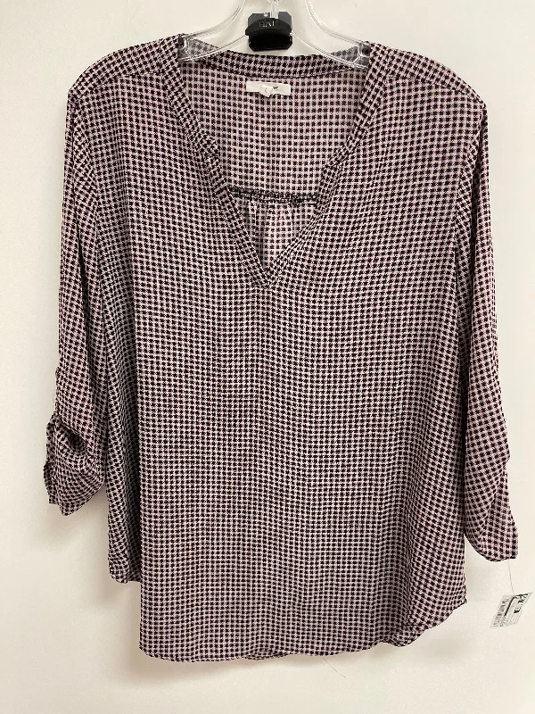 Top Long Sleeve By Maurices In Black & Pink, Size: L