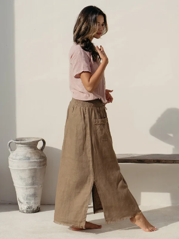 Aurora French Linen Skirt Cinnamon