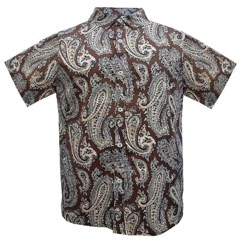 Authentic Elvis Brown Paisley Woven Shirt