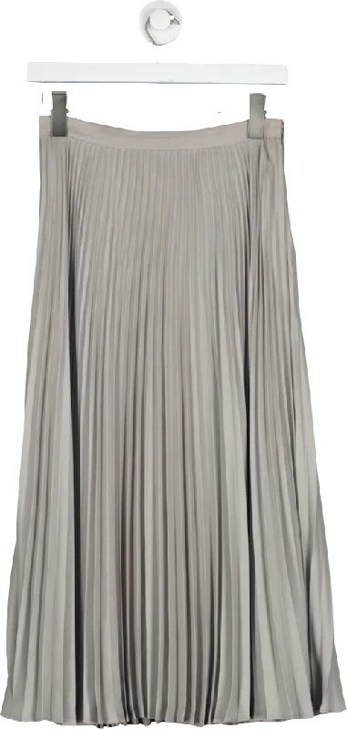 Club Monaco Grey Angle Pleated Skirt UK S