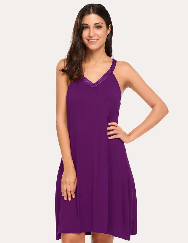 Ekouaer Cold Shoulder Racerback Night Dress