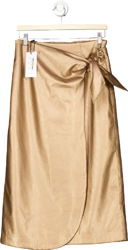 Eleven Loves Gold Midi Skirt UK 10