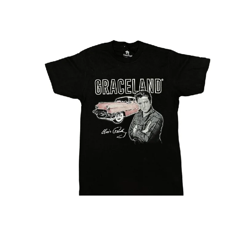 Elvis Graceland Pink Classic Car T-Shirt