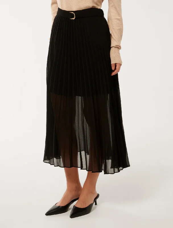 Esme Belted Pleated Skirt