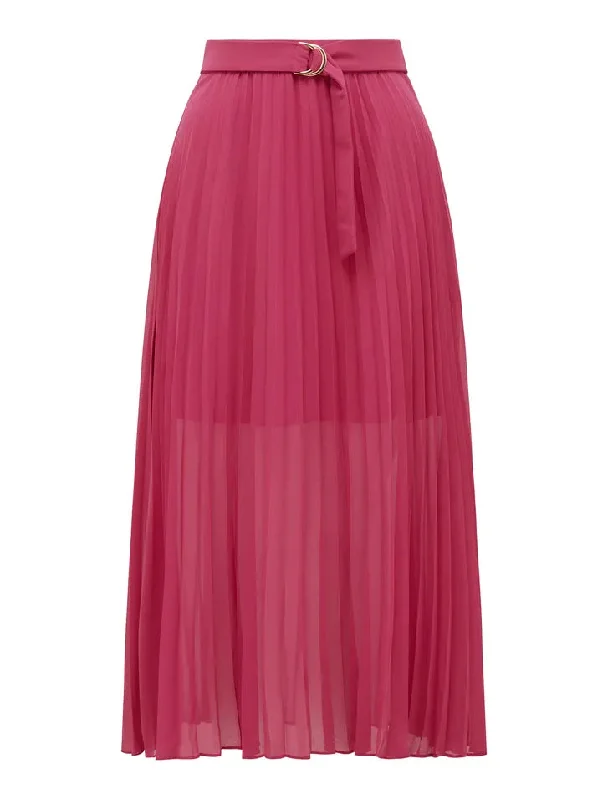 Esme Belted Pleated Skirt