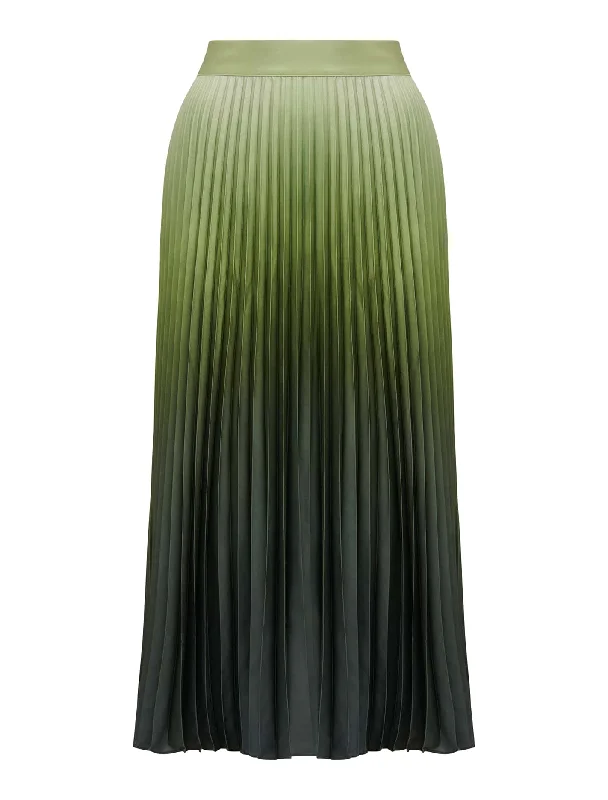 Evangeline Satin Pleated Maxi Skirt