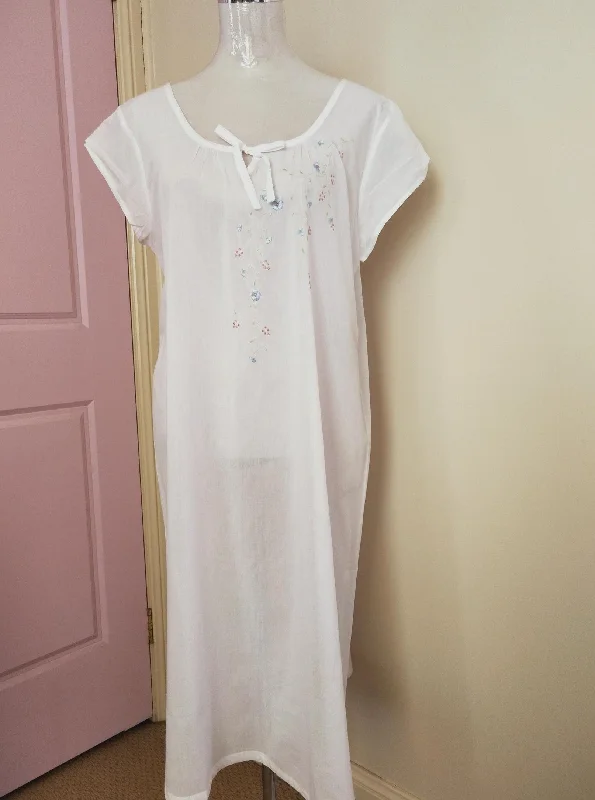 French Country Capped Sleeve Cotton Voile Nightie FCY150V