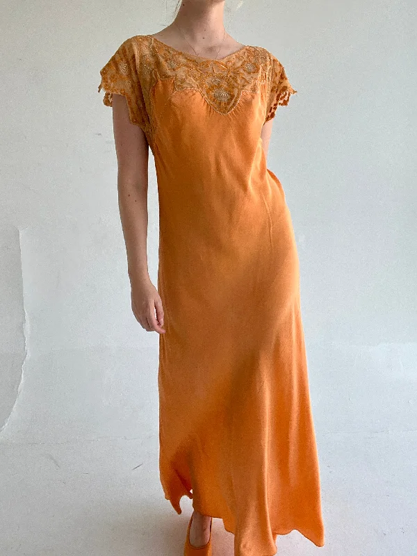 Hand Dyed Burnt Orange Silk Dress