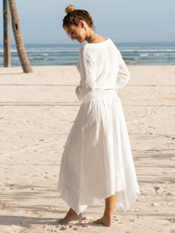 Long Island French Linen Skirt Coconut