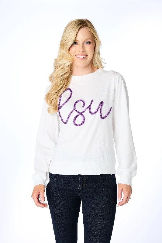 LSU Tigers Women's Glitter Script Long-Sleeve