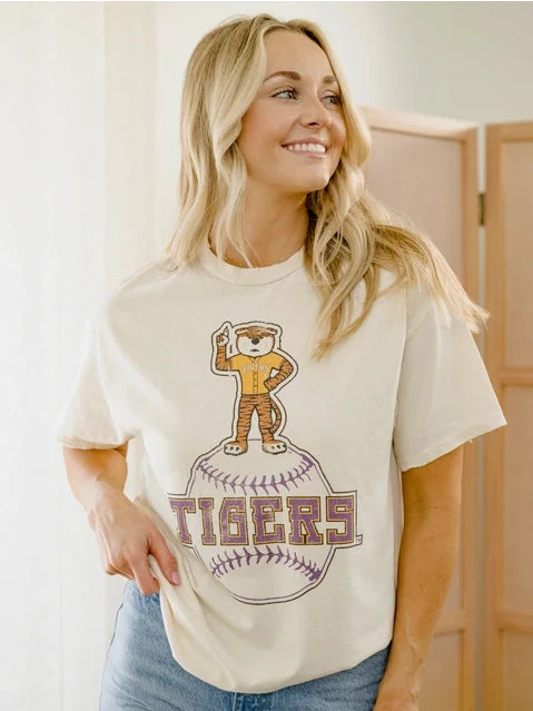 LSU Tigers Women's Mascot Baseball Thrifted Graphic